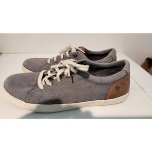 Sperry Top-Sider Tuck Lace Up Low Top Canvas Sneaker Grey Tan men's size 7
